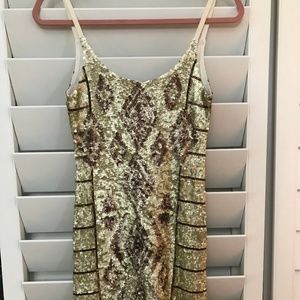 Stunning gold sequins mini dress